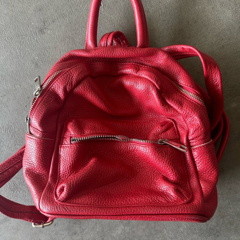 Red Leather Backpack
